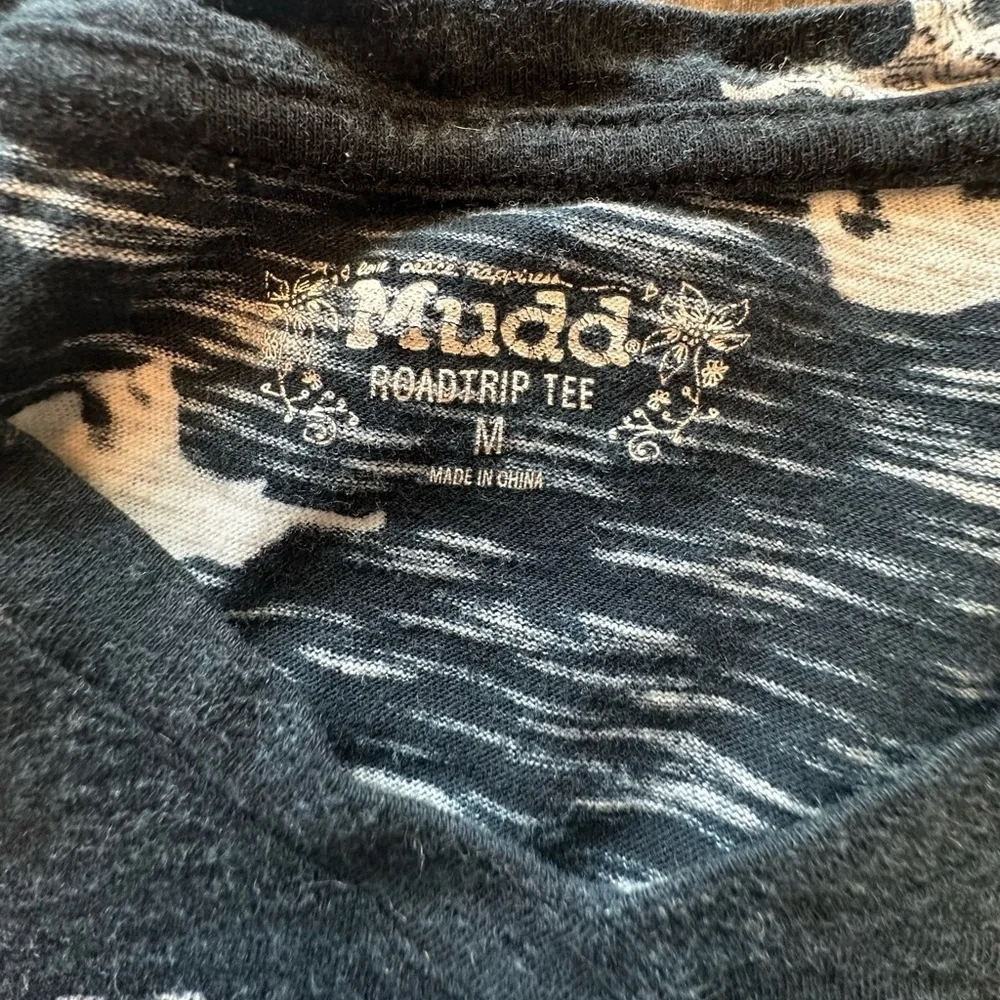 Mudd Charcoal Tee with Elephant Pattern